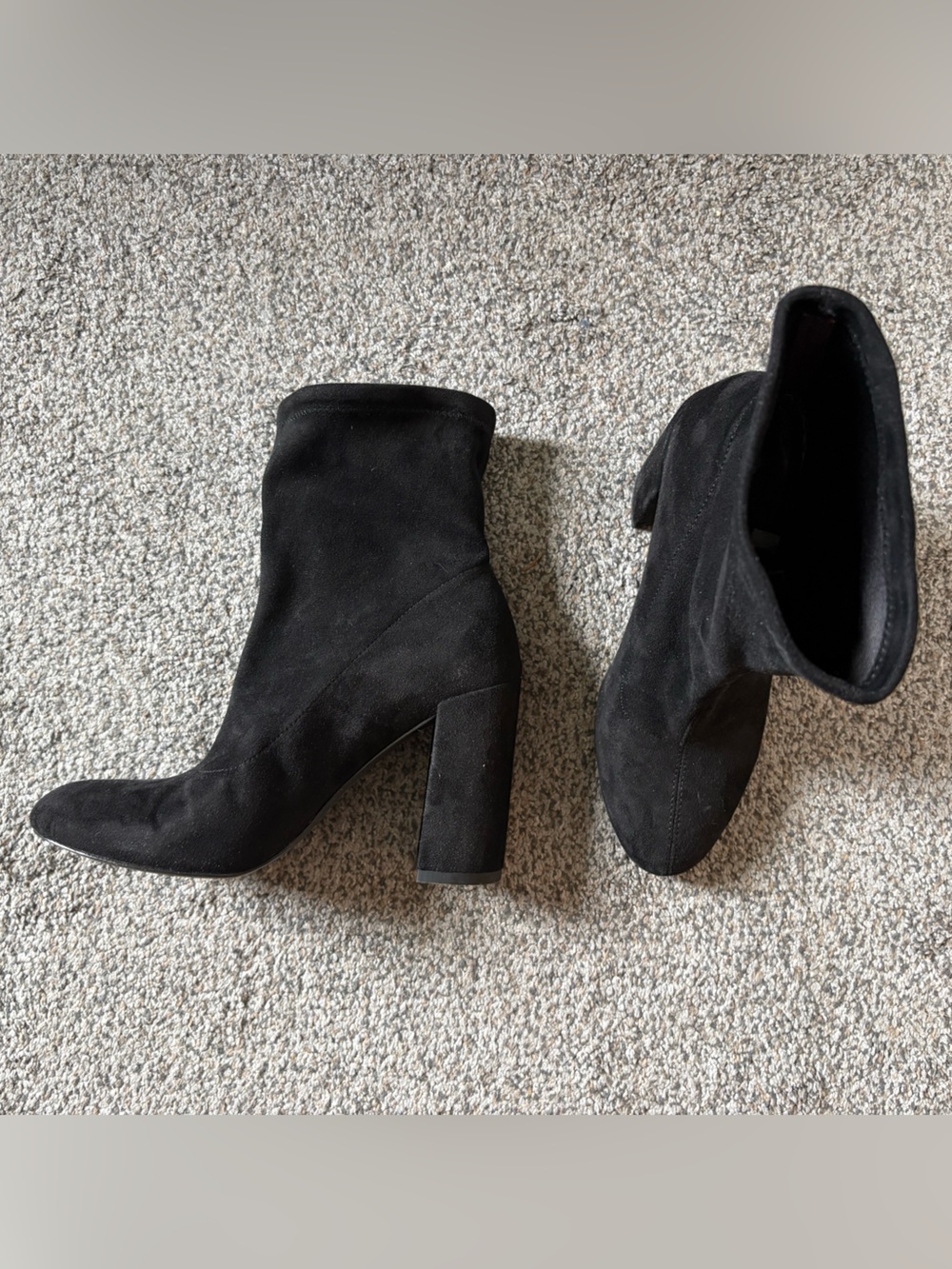 BCBGeneration Lilianna Black stretch Suede Heeled Boots size 6.5
